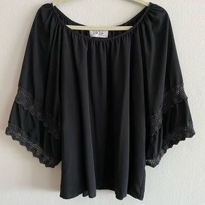 VaVa Crochet Wide Sleeve Blouse